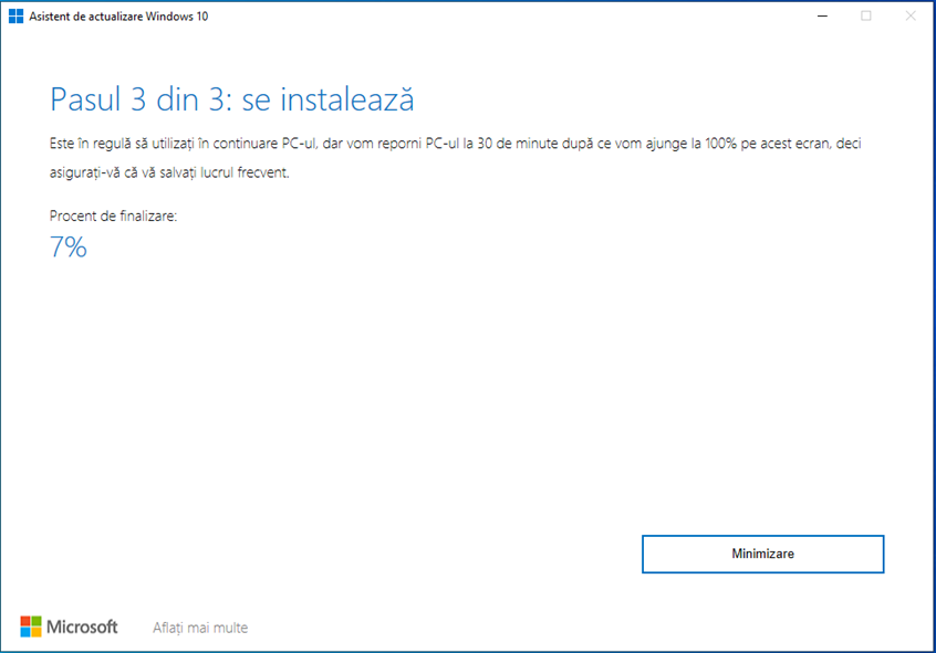 Asistentul de actualizare Windows 10 face upgrade la Windows 10 22H2