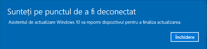 Asistentul de actualizare Windows 10 Ã®È›i va reporni dispozitivul