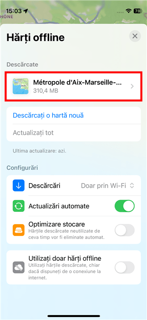 ApasÄƒ pe numele hÄƒrÈ›ii offline