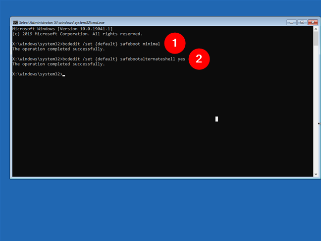 FoloseÈ™te CMD pentru a porni Safe Mode with Command Prompt