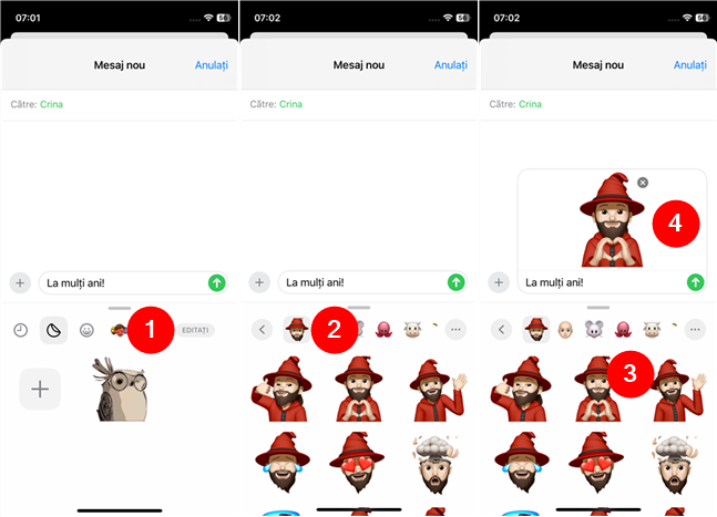 Cum adaugi un abÈ›ibild Memoji Ã®ntr-o conversaÈ›ie