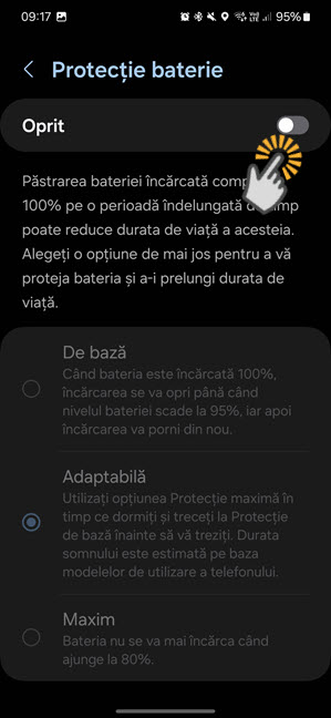 ActiveazÄƒ ProtecÈ›ie baterie pe Samsung Galaxy