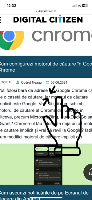 Cum micÈ™orezi pe iPhone folosind douÄƒ degete Ã®n Safari