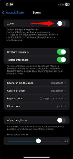 Cum dezactivezi Zoom pe un iPhone