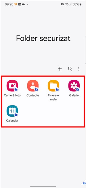 AplicaÈ›iile din Folderul securizat