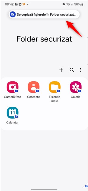 Se copiazÄƒ fiÈ™ierele Ã®n Folder securizat...