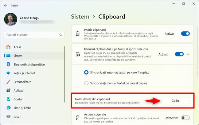 Cum È™tergi istoricul clipboardului Ã®n Windows 11