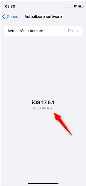 AsigurÄƒ-te cÄƒ ai o versiune recentÄƒ de iOS pe iPhone-ul tÄƒu