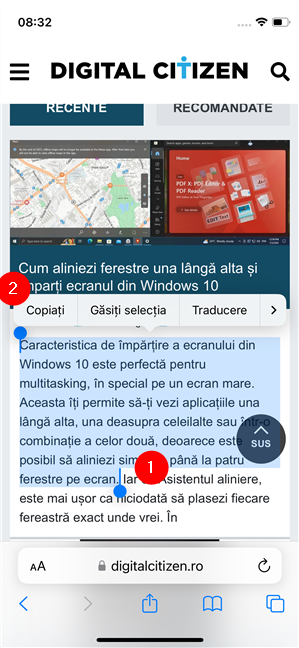 CopiazÄƒ ceva Ã®n clipboardul iPhone-ului tÄƒu