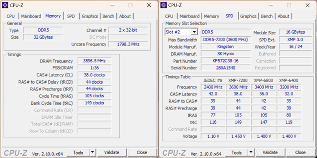 InformaÈ›ii tehnice afiÈ™ate de CPU-Z