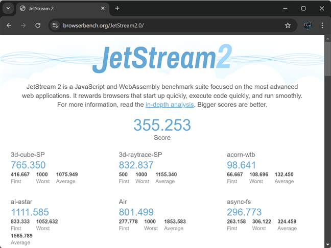 JetStream 2 aratÄƒ cÄƒ procesoarele AMD Ryzen AI 300 sunt rapide la navigarea pe internet