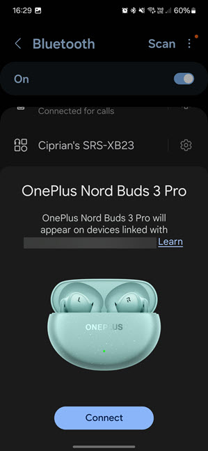 Conectarea la OnePlus Nord Buds 3 Pro este floare la ureche