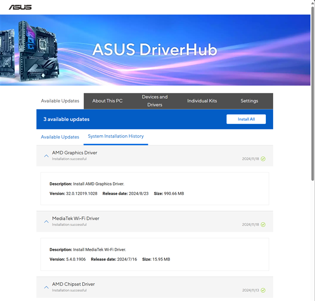 ASUS DriverHub te ajutÄƒ sÄƒ iei driverele necesare