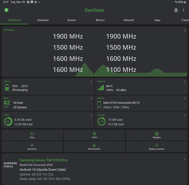 Samsung Galaxy Tab S10 Ultra este echipatÄƒ cu Mediatek Dimensity 9300