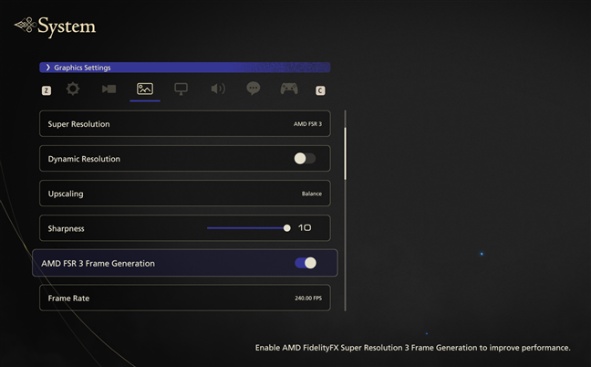 Activarea AMD FSR 3.1 È™i Frame Generation Ã®n Final Fantasy XVI