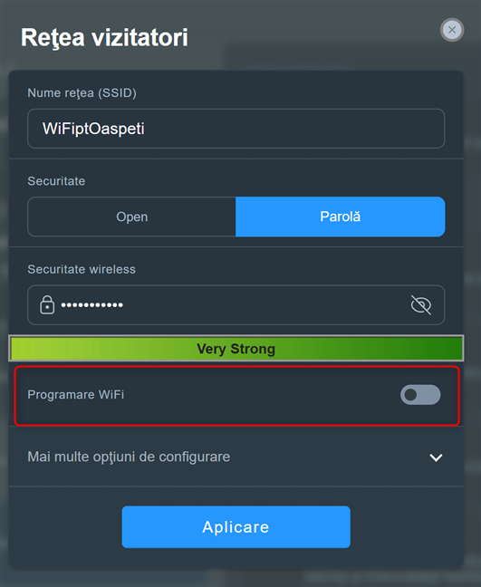 DezactiveazÄƒ Programare WiFi