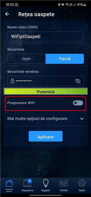 DezactiveazÄƒ Programare WiFi