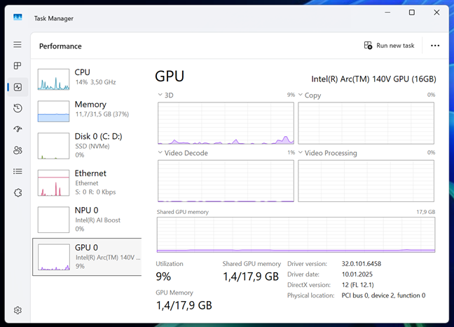 GPU-ul este un Intel Arc 140V