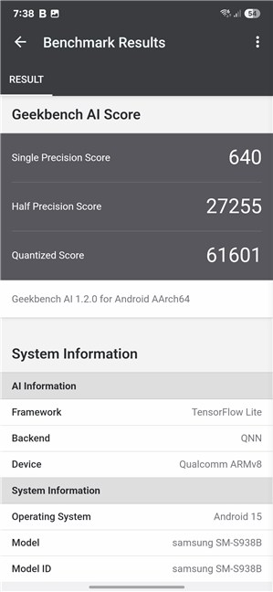 Rezultate Ã®n Geekbench AI