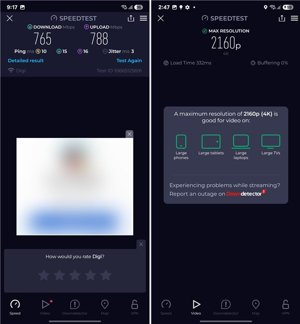 Rezultatele pentru viteza de internet pe o reÈ›ea Wi-Fi 6, de 1 Gbps