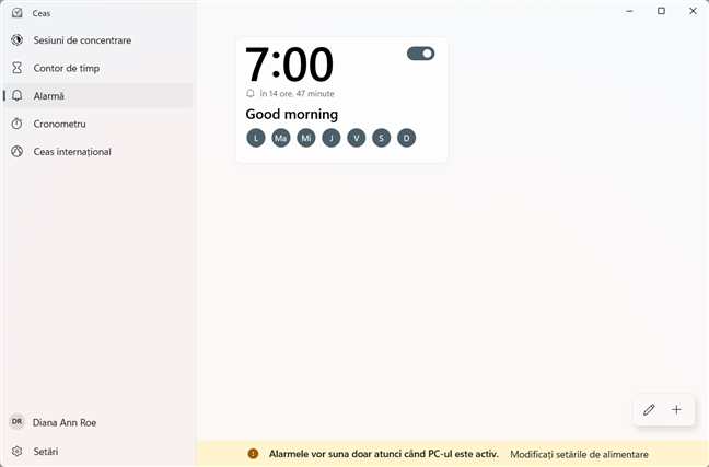 SeteazÄƒ o AlarmÄƒ Ã®n aplicaÈ›ia Ceas pentru Windows 10 È™i Windows 11