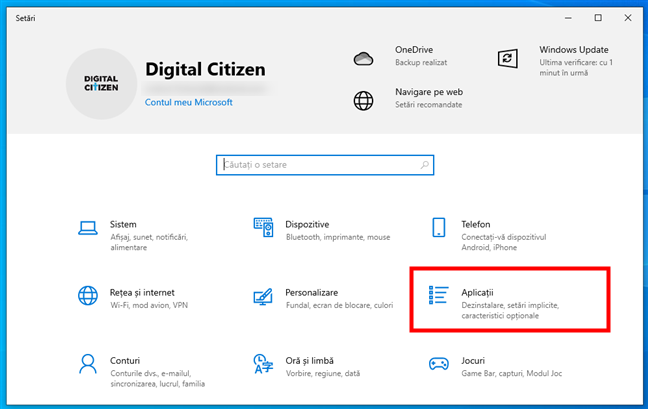 AcceseazÄƒ AplicaÈ›ii Ã®n SetÄƒrile din Windows 10