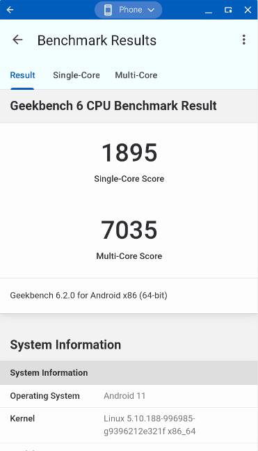 Rezultate Ã®n Geekbench 6