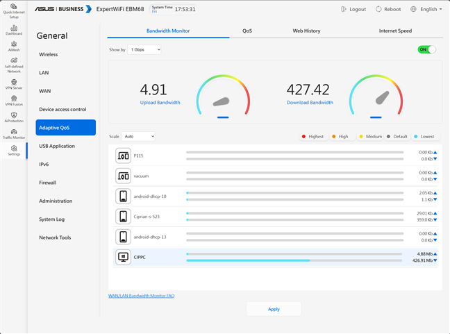 Configurarea Adaptive QoS