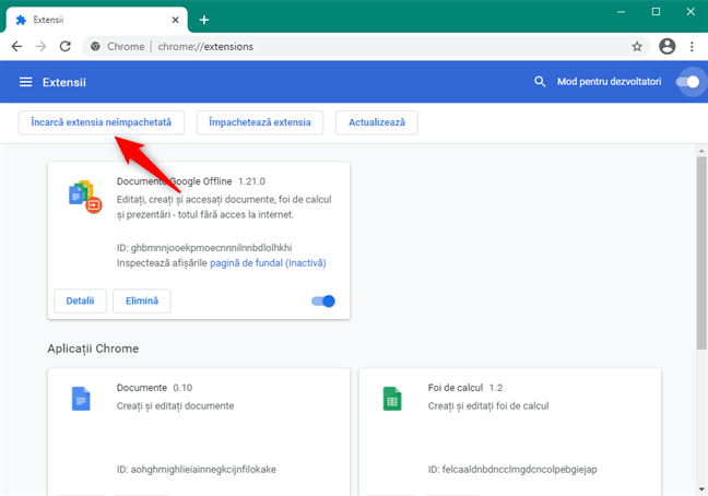 ÃŽncÄƒrcarea extensiei Ruffle pentru Chrome