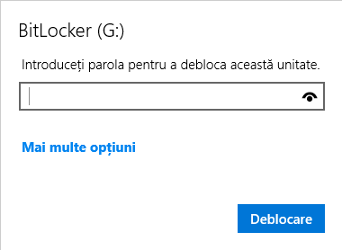 DeblocheazÄƒ o unitate criptatÄƒ cu BitLocker