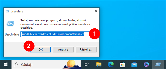 Cum afiÈ™ezi variabilele de mediu din Windows 10 folosind Executare