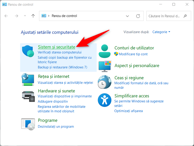 AcceseazÄƒ Sistem È™i securitate din Panoul de control din Windows 10 È™i Windows 11