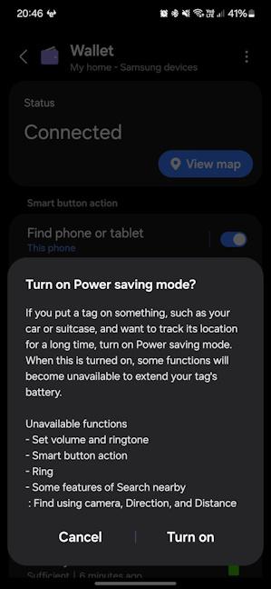 Activarea Power saving mode