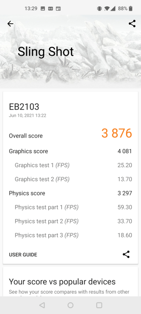 OnePlus Nord CE 5G - Scorul din 3DMark