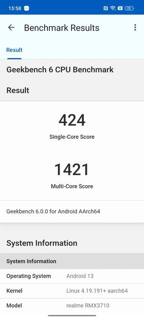 Rezultate Ã®n Geekbench 6