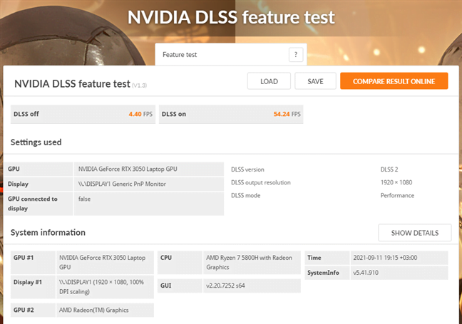 Rezultate benchmark Ã®n 3DMark Nvidia DLSS