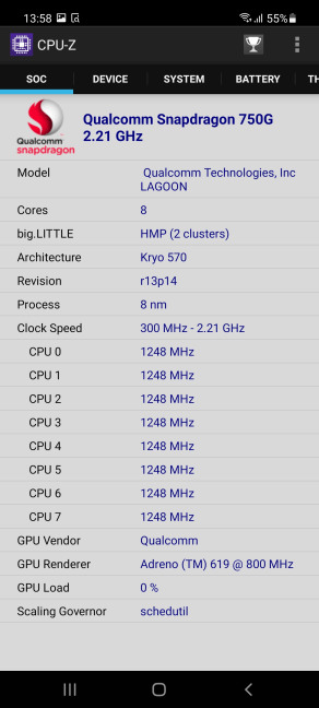 Hardware-ul dintr-un Samsung Galaxy A52 5G