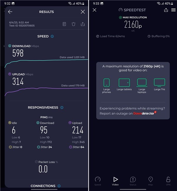 Rezultatele mÄƒsurÄƒrii vitezei de internet