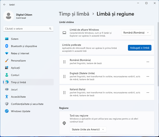 Limba selectatÄƒ este adÄƒugatÄƒ È™i poate fi folositÄƒ