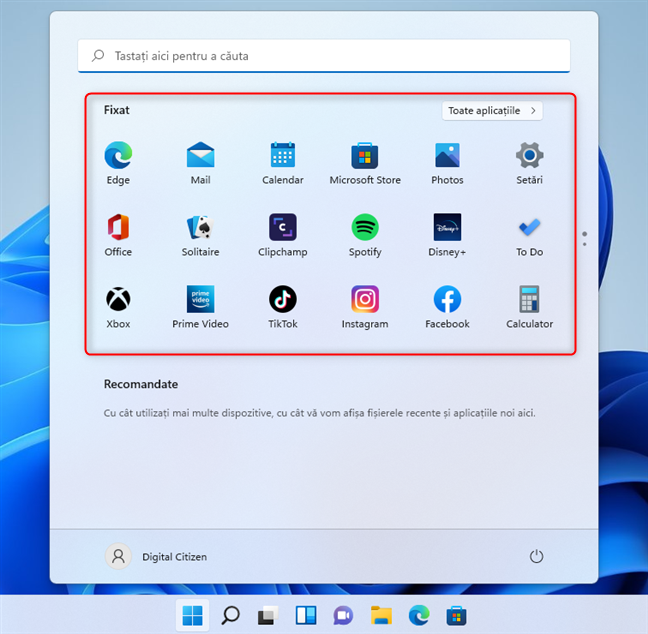 SecÈ›iunea Fixate din Meniul Start al Windows 11 ar putea fi Ã®mbunÄƒtÄƒÈ›itÄƒ