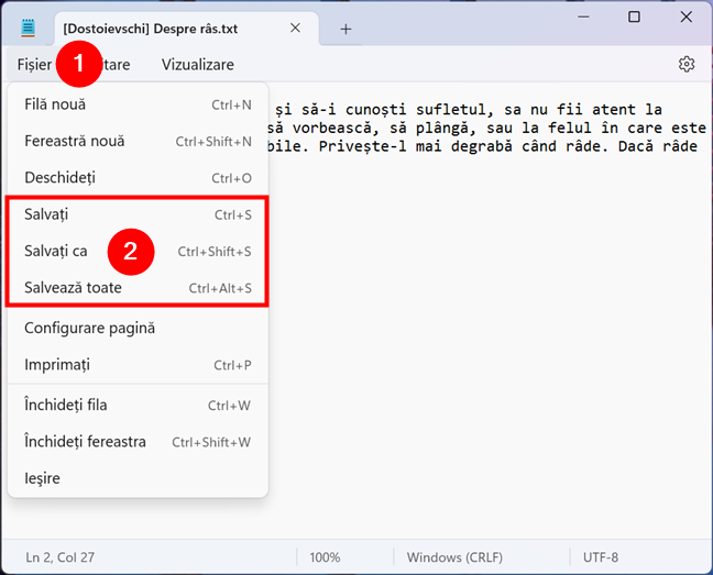 Cum salvezi un fiÈ™ier text cu Notepad