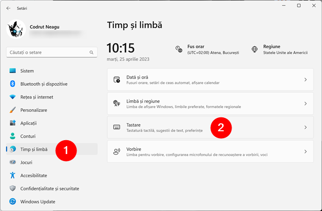 AcceseazÄƒ SetÄƒri > Timp È™i limbÄƒ > Tastare pentru a schimba scurtÄƒtura pentru limba tastaturii