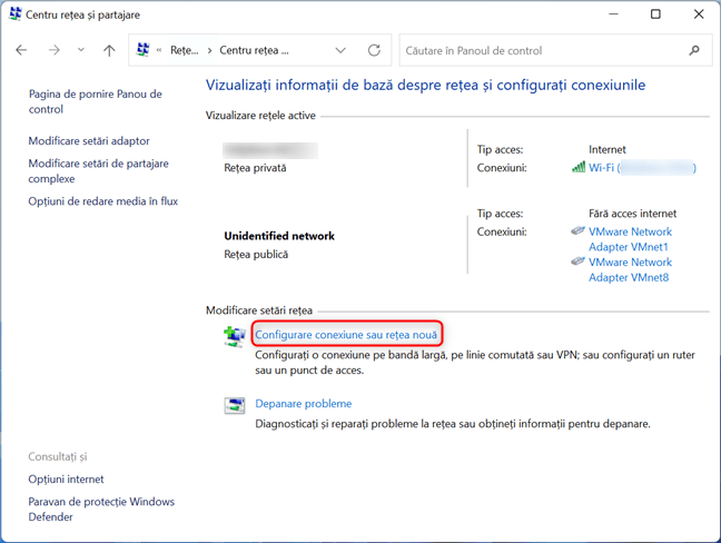 PorneÈ™te expertul Configurare conexiune sau reÈ›ea Ã®n Windows 11